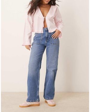 Jdy Maya High Waist Wide Leg Jeans - Blue