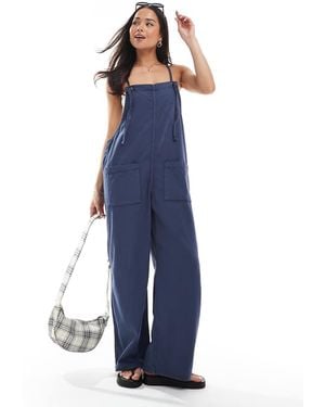 Monki Lightweight Denim Dungarees - Blue