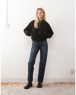 Noisy May Lightweight Brushed Bomber Jacket - Black