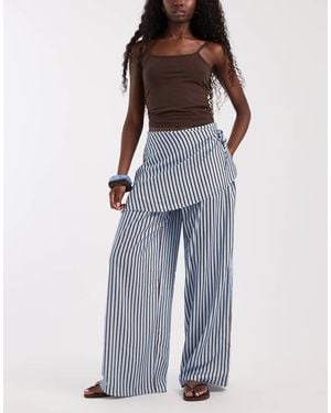 ASOS Broek Met Rechte Pijpen En Rokgedeelte - Blauw