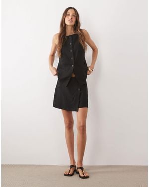 New Look – wickel-skort aus leinenmix - Natur