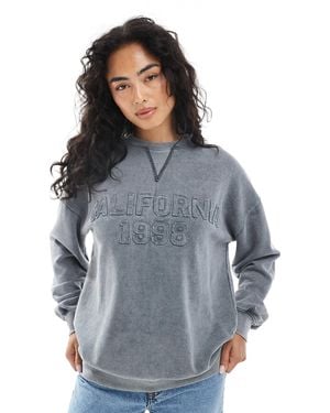Daisy Street Oversized Graphic Sweatshirt - Blue