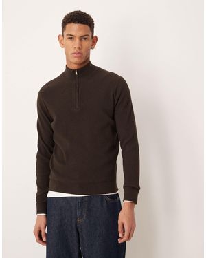 Mango – hochgeschlossener pullover aus baumwollmix - Schwarz