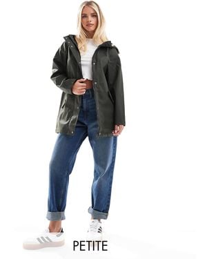 Vero Moda Coated Rain Jacket With Hood - Blue