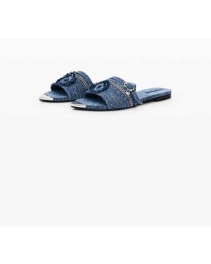 Desigual Flat Denim Sandal - Blue