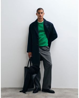 ASOS Wool Look Longline Coat - Green