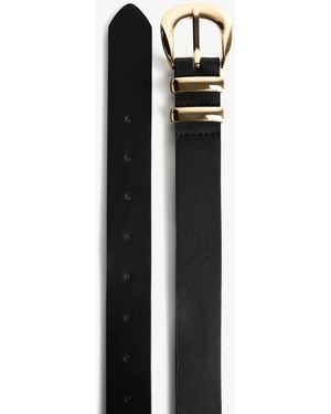 Bershka Faux Leather Belt - Black