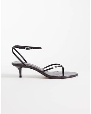 Mango Sandalen Met Hak En Gekruiste Voorkant - Metallic