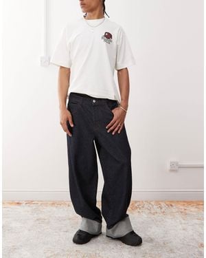 Collusion baggy Jeans With Turn-up Hem - White