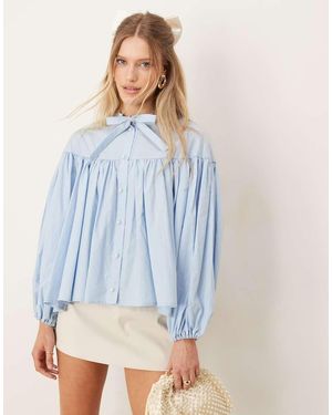 Sister Jane Oversized Collar Blouse - Blue