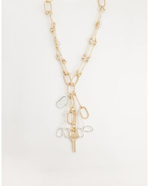 Mango Key Charm Chain Necklace - White