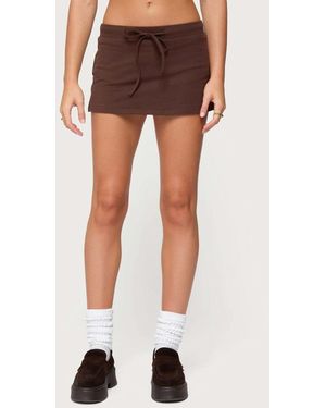 Edikted Bayside Slitted Micro Skort - Brown