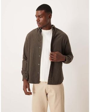 Mango 100% Cotton Cord Shirt - Brown