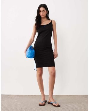HUGO Narya Box Logo Bodycon Dress - Blue
