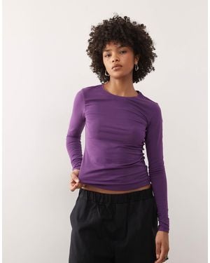 Weekday Slim Fit Long Sleeve T-shirt - Purple