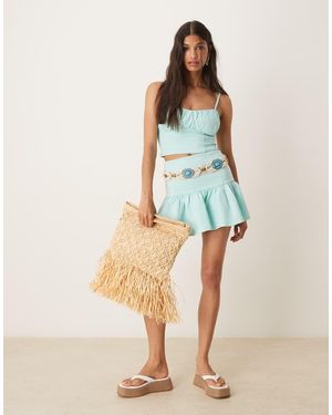 ASOS Co-Ord Bengaline Flippy Mini Skirt - Blue