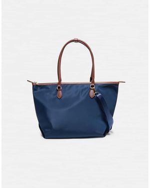 Stradivarius Contrast Crossbody Shopper Bag - Blue