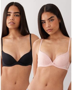 DORINA Sonia 2 Pack Push Up Plunge Bra - Black