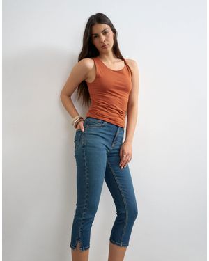 TOPSHOP High Rise Capris Jean - Blue