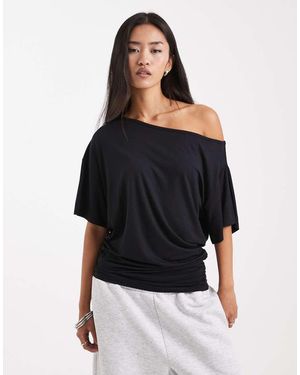 Collusion Off Shoulder Drapey Top - Black