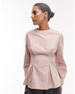ARKET Pure Cotton Peplum Top - Pink