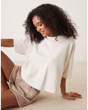 ASOS Curved Hem Boxy T-shirt - Brown