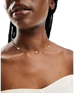 Pieces Pearl And Ball Necklace - Brown