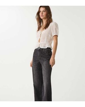 Stradivarius Tall D92 Straight Wide-leg Jeans - White