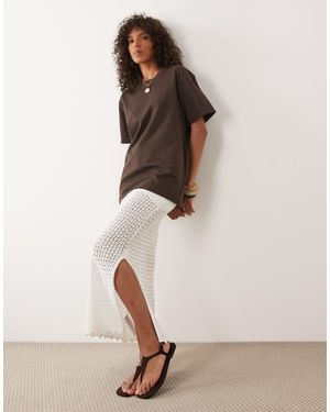 Mango Teen Knitted Maxi Skirt - Natural