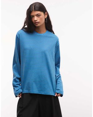 Weekday Boxy Oversized Top Met Lange Mouwen - Blauw