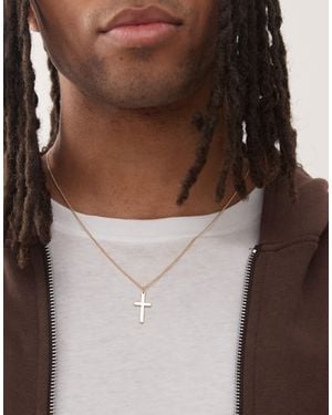 FADED FUTURE Cross Chain Necklace - Brown