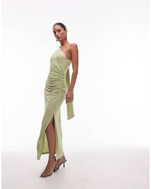 & Other Stories One Shoulder Midi Dress With Drape Detail - White