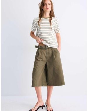 Stradivarius B01 Regular Striped T-Shirt - Green