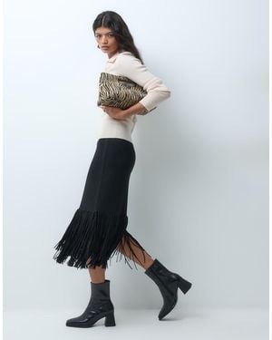 & Other Stories Fringe Midi Skirt - White