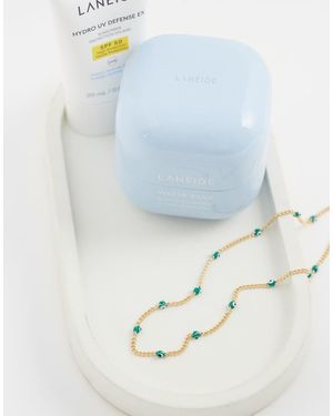 ASOS Short Dainty Chain Necklace With Green Eye Detail - Natural
