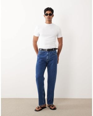 Mango – gerade geschnittene jeans aus 100% baumwolle - Blau