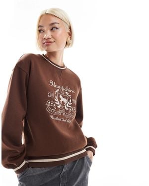 Threadbare Hampshire Embroidered Sweatshirt - Brown