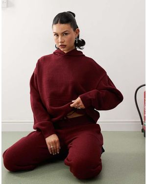 Collusion Sudadera Extragrande Con Capucha De Punto De (Parte De Un Conjunto)-Rojo