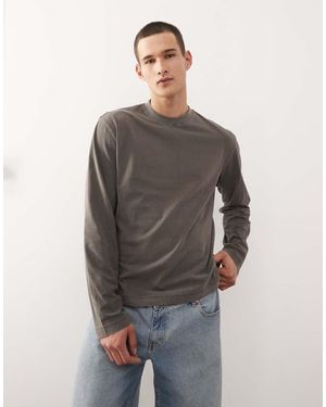 Weekday Lounge Relaxed Fit Long Sleeve T-shirt - Grey