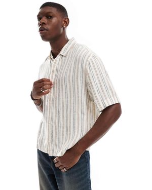 Abercrombie & Fitch – kurzärmliges leinenhemd - Mehrfarbig