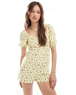 New Look Tie Back Playsuit - White