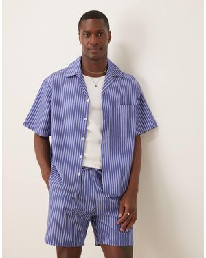 ASOS – kastiges oversize-hemd - Blau