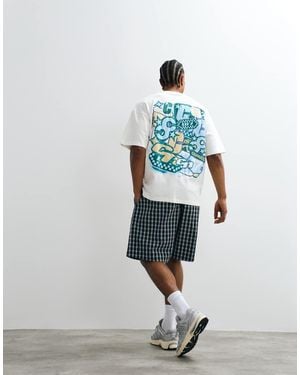 CERNUCCI Layered Logo Sticker Back Print Oversized T-shirt - White