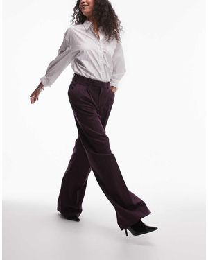 Mango Thin Pintripe Longline Trousers - Red