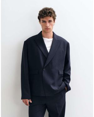 ASOS Americana De Traje Cruzada De Doble Botonadura Elástica En - Azul