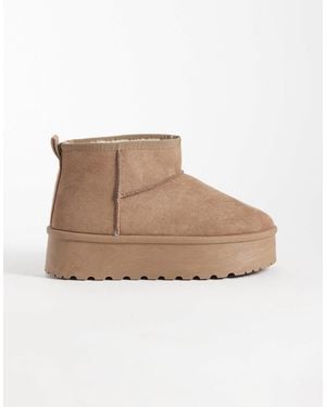 SEQWL Bottines basses à semelle plateforme - moka - Neutre