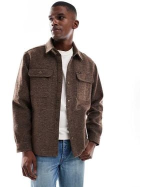 Lee Jeans Wool Blend Brushed Overshirt - Brown