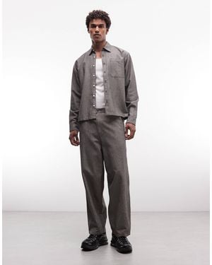 Redefined Rebel Rebel - pantalon d'ensemble décontracté en lin mélangé à rayures - Gris