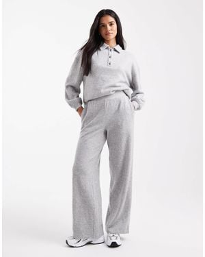 Miss Selfridge Brushed Jersey Wide Leg Trouser Co-Ord - Gray
