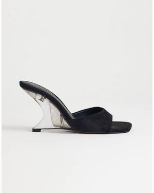 TOPSHOP Esme Mule With Clear Wedge Heel - Natural